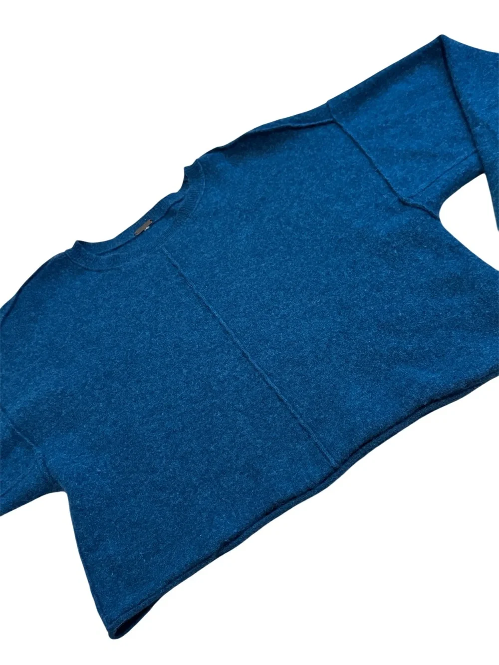 Free People Teal Crop Cashmere Blend Sweater